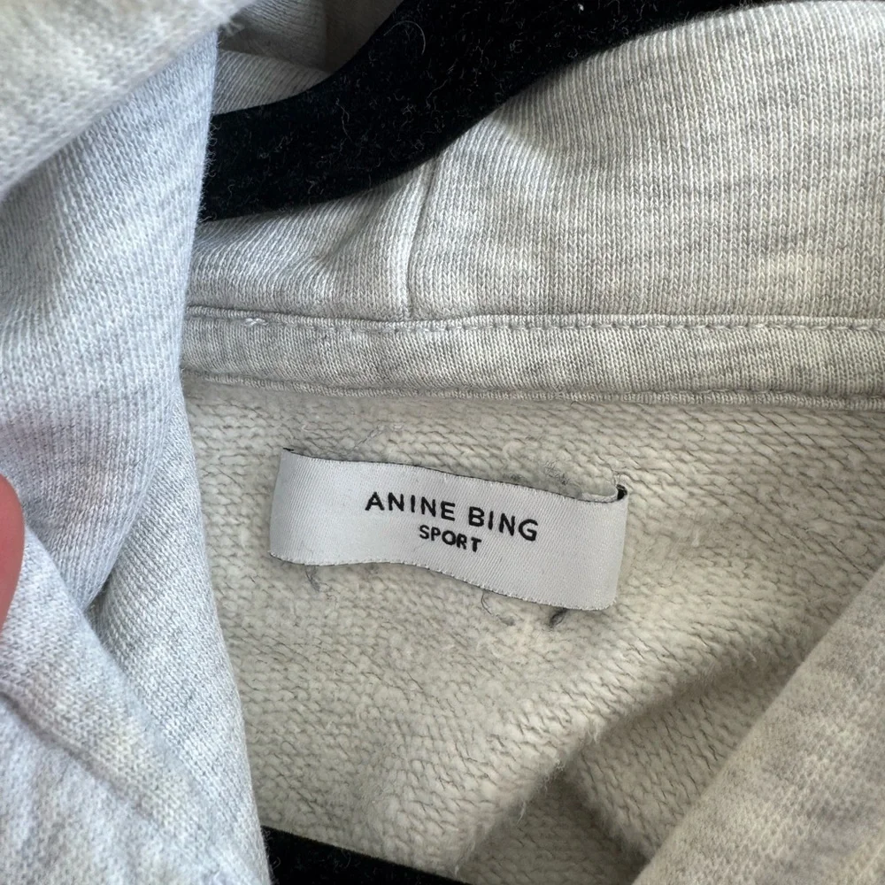 Anine Bing Light Gray Cotton Hooded Sweatshirt - Picture 6 of 6